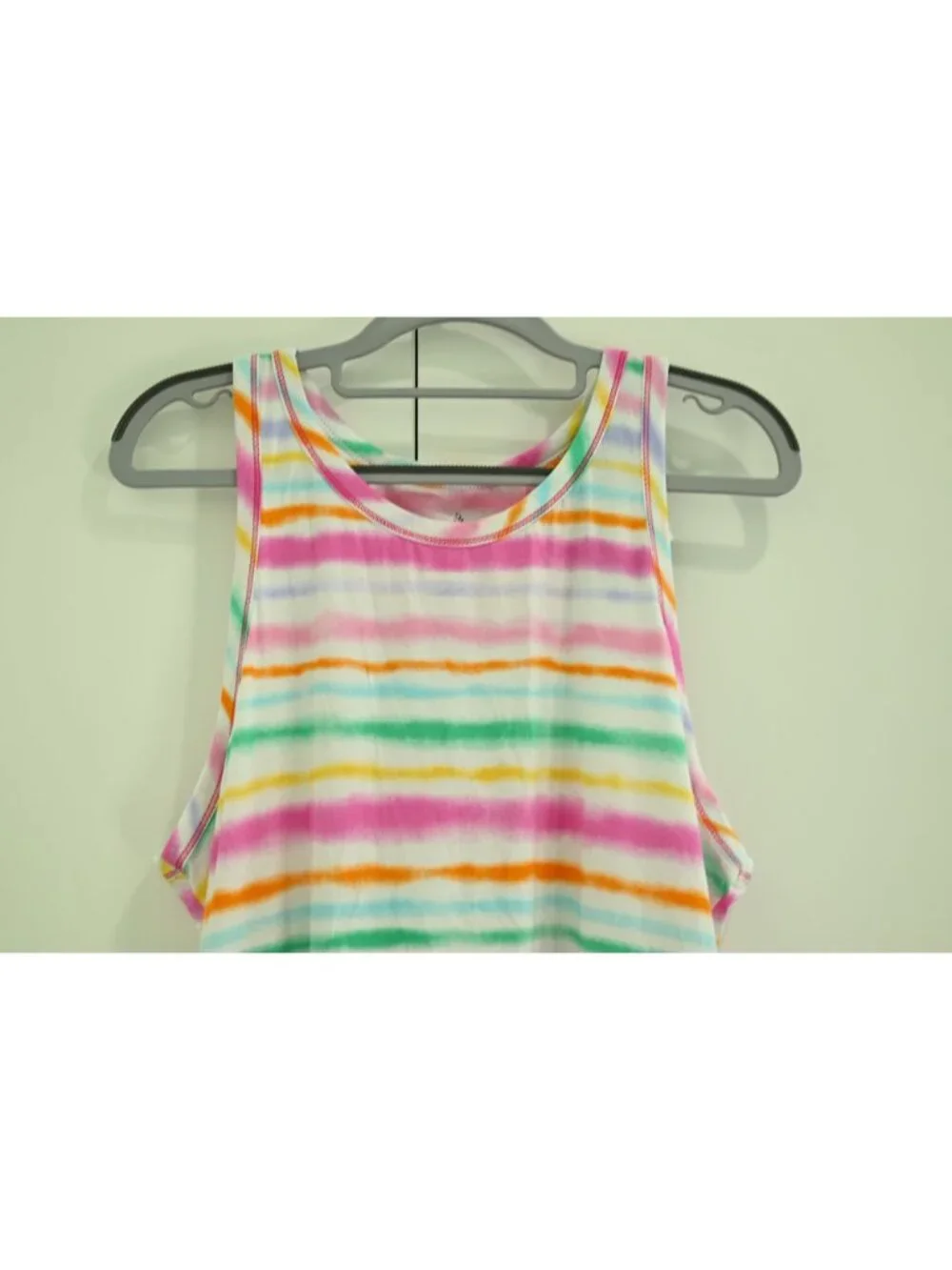 NWT Cuddl Duds Cotton Blend Sleeveless Short Sleep Chemise Sz L Ruffle Stripe
